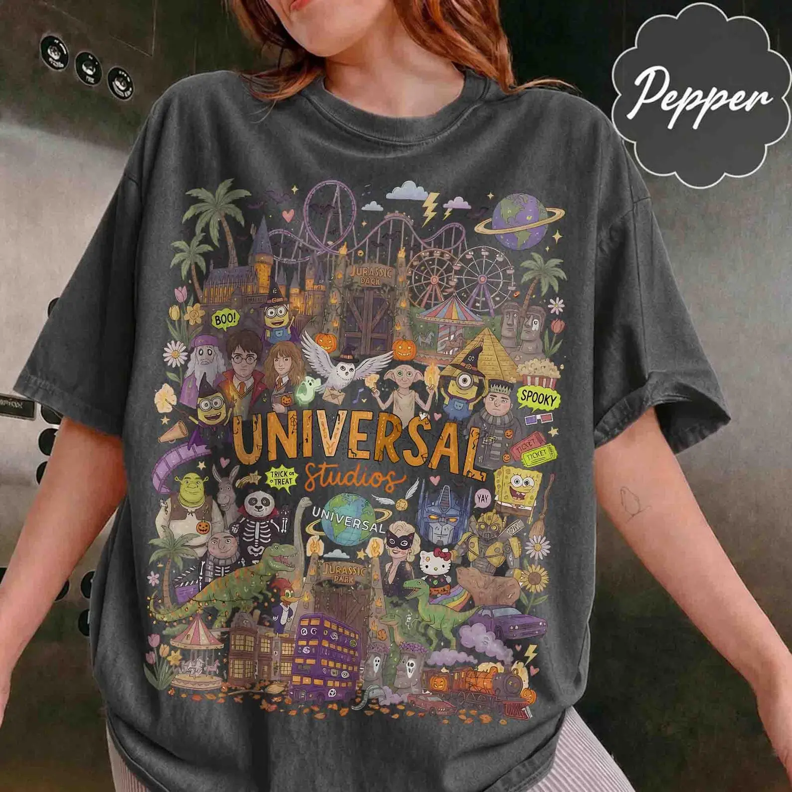 Halloween Theme Park 2026 Gifts Tee - Retro Universal Studios Halloween Comfort Colors Shirt, Universal Studios Family Halloween Party Shirt