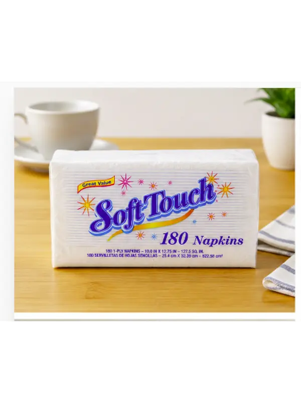 Soft Touch White Table Paper Napkins - Multi-Surface Tissues, Disposable for All Occasions, 3 Packs of 180 Napkins (540 Count), Multi-Surface Tissues & Napkins