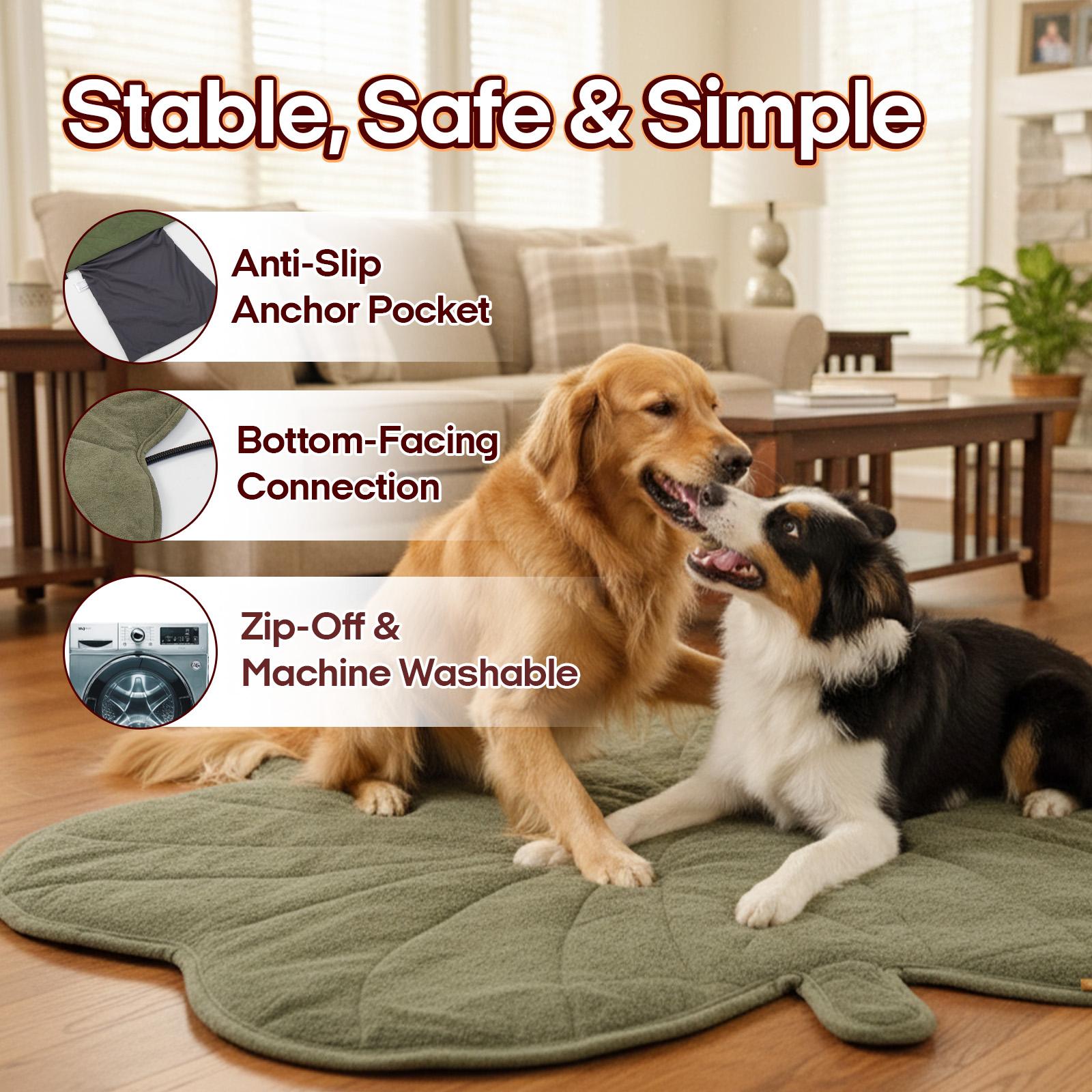 Vagascape Heated Pet Pad for Dogs & Cats – 7-Layer Safety Design, Auto Overheat Protection, Chew-Resistant Cord, Waterproof & Machine Washable, Ideal for Indoor & Outdoor Use Shaped Beds