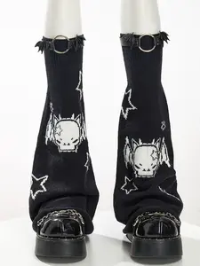 Gothic Skeleton Bat Knit Leg Warmers| Kawaii Punk Street Style