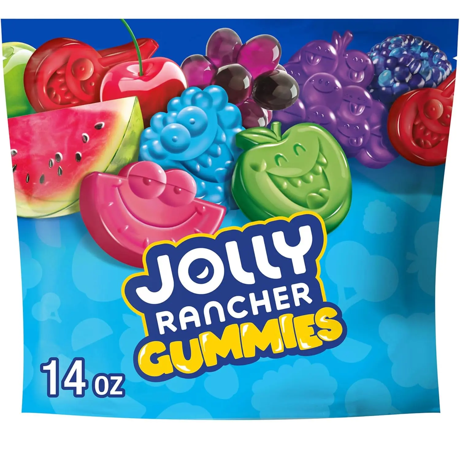 JOLLY RANCHER Gummies Original Fruit Gummy Candy Bag, 14 oz | Original Fruit Flavored Gummies with Blue Raspberry, Green Apple, Cherry, Grape and Watermelon, Shareable Bag, 14 oz
