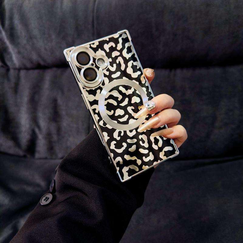 Compatible with for iPhone 17 Pro Max/16 Pro/15 Pro/14/13 Square leopard print Phone case - hn1217-11