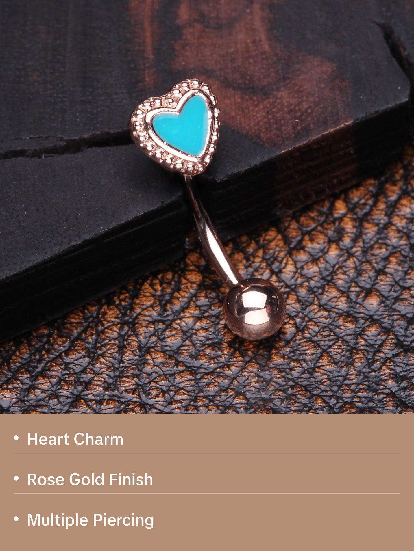 Rose Gold Adorable Heart Curved Barbell