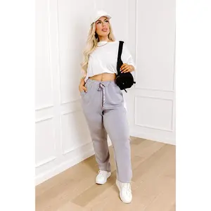 Flow And Chill High Waist Straight Leg Pants in Grey Curves