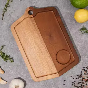 Acacia Wood Cutting Board with Hanging Hole – Small Rectangular Kitchen Chopping Board, Durable Solid Wood Serving Tray & Butcher Block for Meat and Veggies Handle Chopping Board organic Large cutting  board
