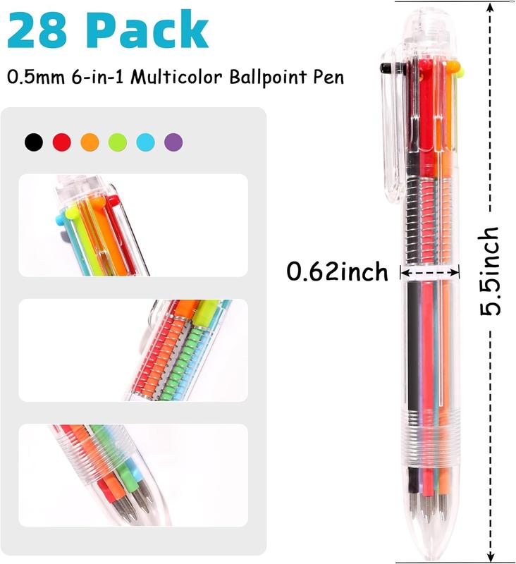 Ballpoint Pens 24 PCS 0.5mm 6-in-1