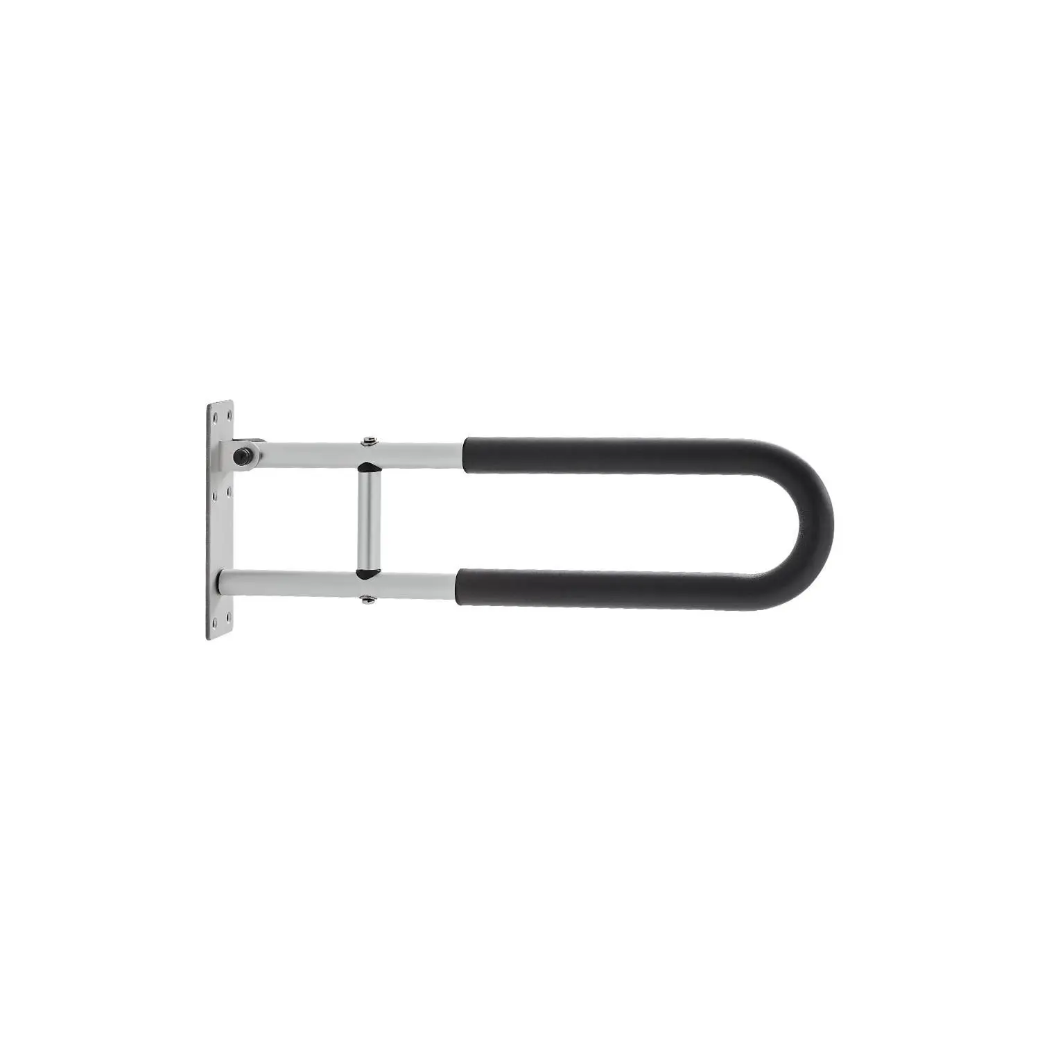 【SummerFinds】VEVOR Aluminium Toilet Safety Rail, 23.8-Inch U-Shaped Handicap Grab Bar with 0°–90° Rotation Functionality, Foldable Senior Safety Pole, Anti-Slip Support Handle, 300 lbs Load Capacity, Easy Installation for Elderly, Pregnant