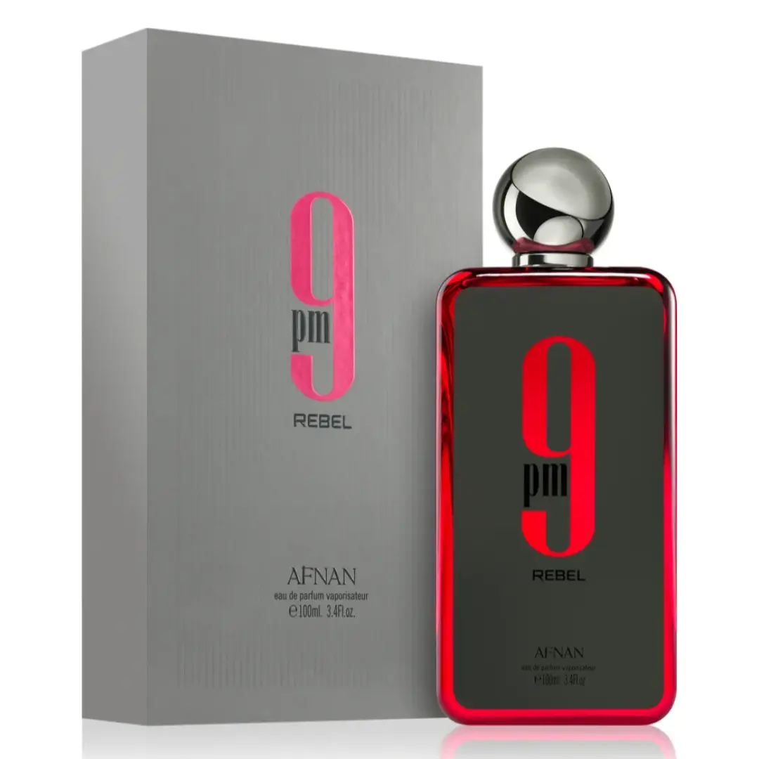 Afnan 9PM REBEL Men's Fragrance EDP - 3.4oz(100ml) Alcohol-Based Cologne, Aromatic Woody Scent with Amber Vanilla, Citrus Woods, Fruity Sweet Notes, A-Starting Fragrance, Woody Amber Scent, Cedarwood Amber