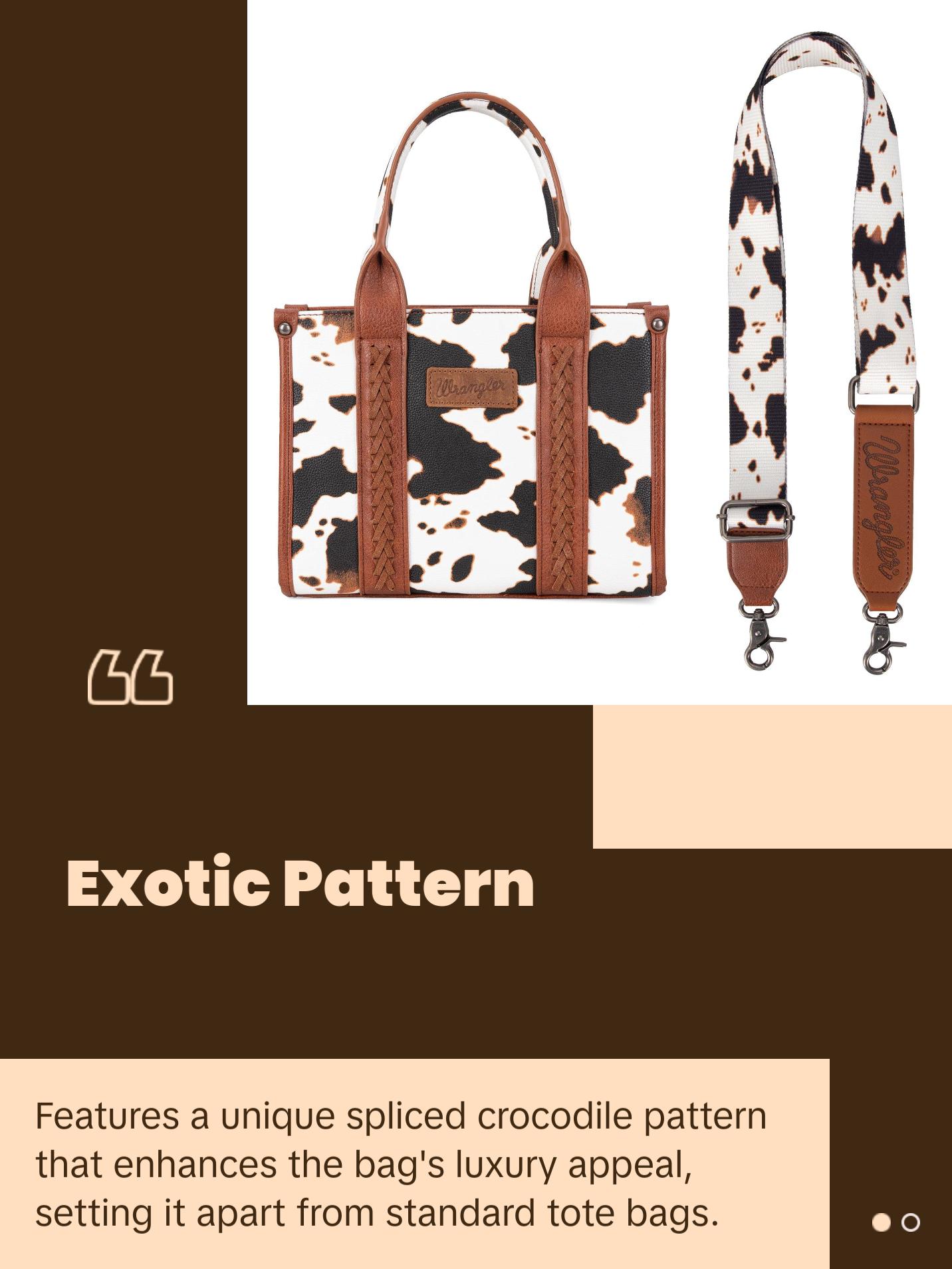 Wrangler Cow Print Concealed Carry Tote/Crossbody Bag Wrangler Cow Print Concealed Carry Tote/Crossbody Bag