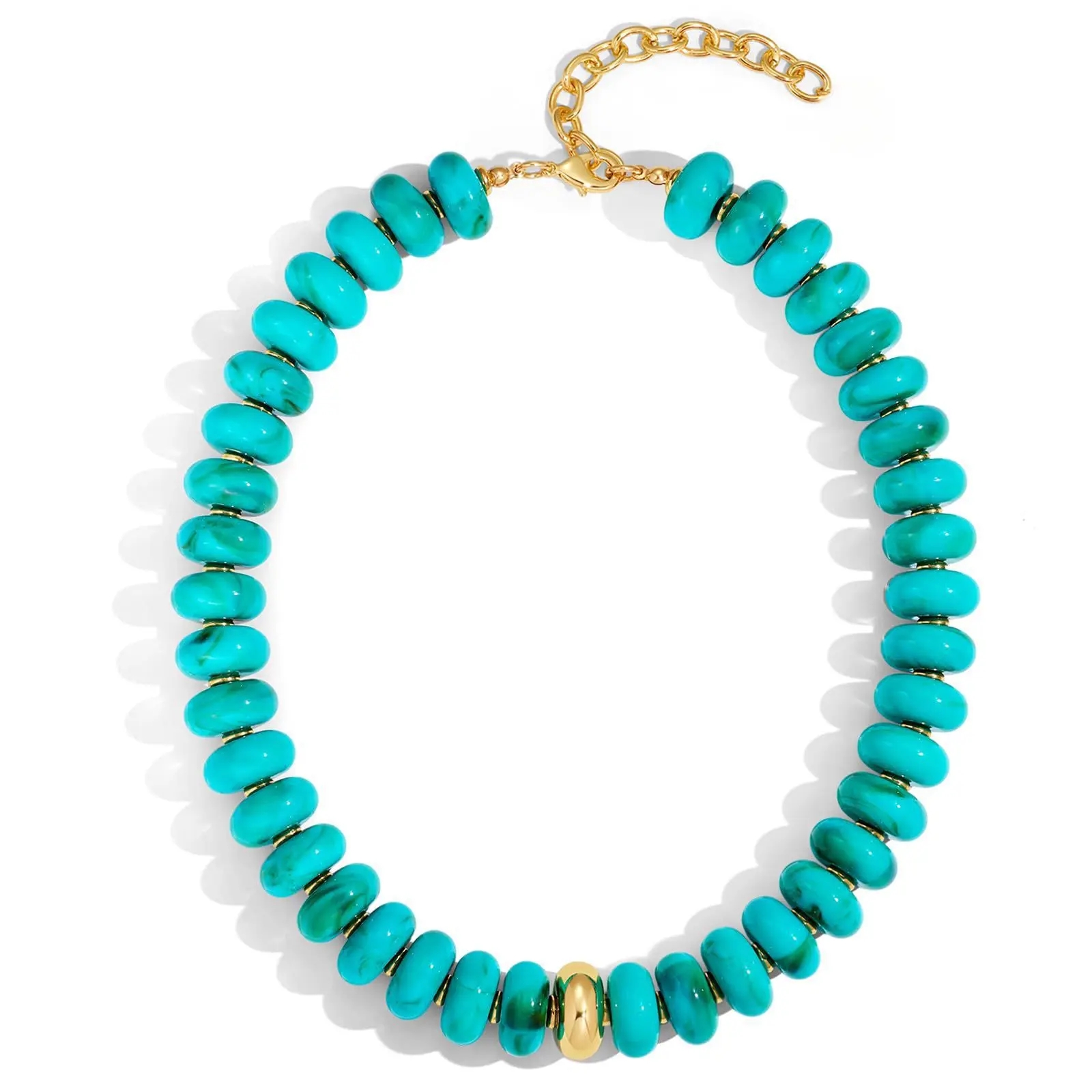 Chunky Beaded Choker  for Women Statement  with Gold Accent Adjustable Beach Summer  Trendy Boho  in Multiple Colors y2k  necklace jewelry summerwins