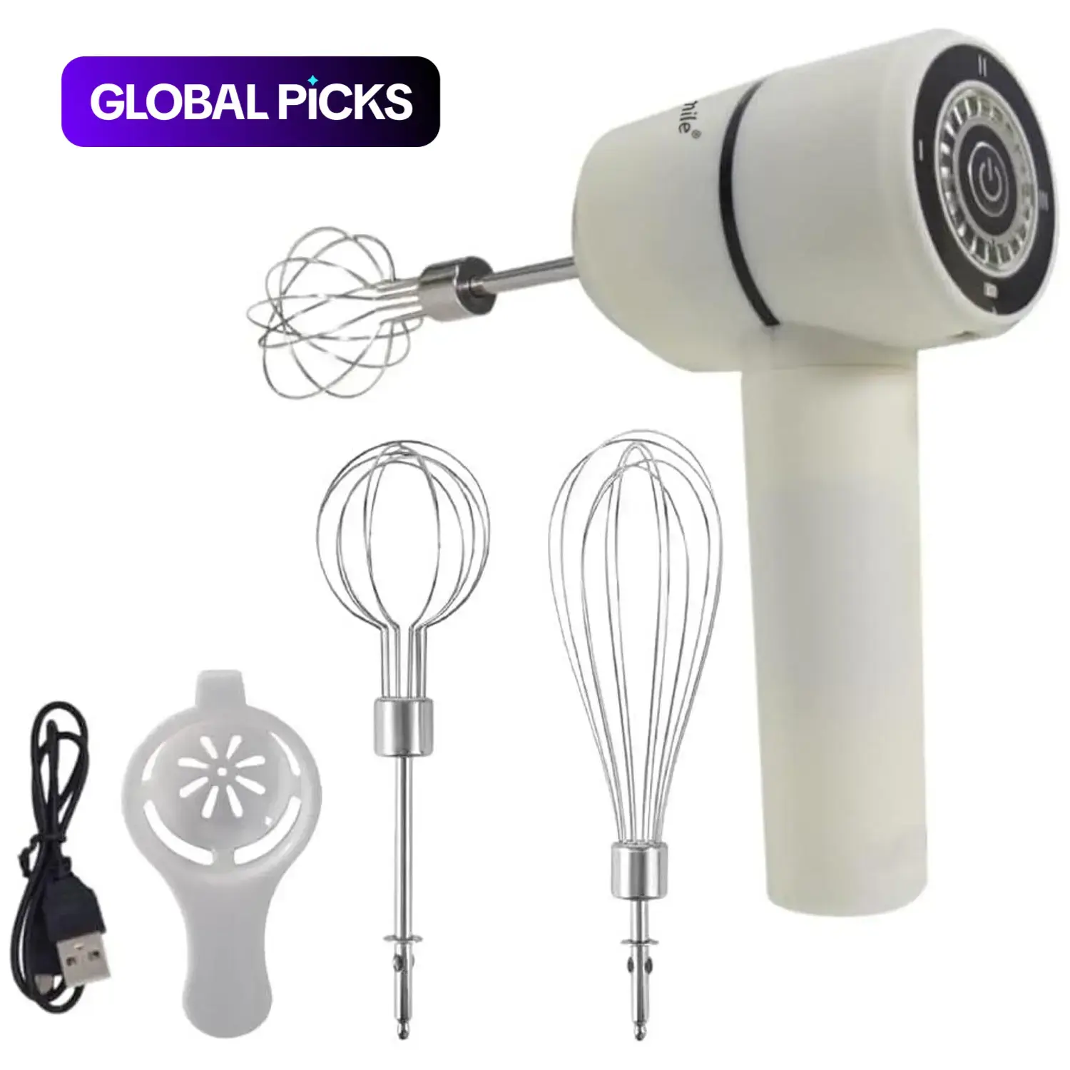 Electric Hand Whisk, Handheld Mixer, Food Mixer, Household Mixers, USB Rechargeable Cordless Kitchen Mixer for Baking and Mixing, Portable Multifunctional Egg Beater #GLOBAL PICKS