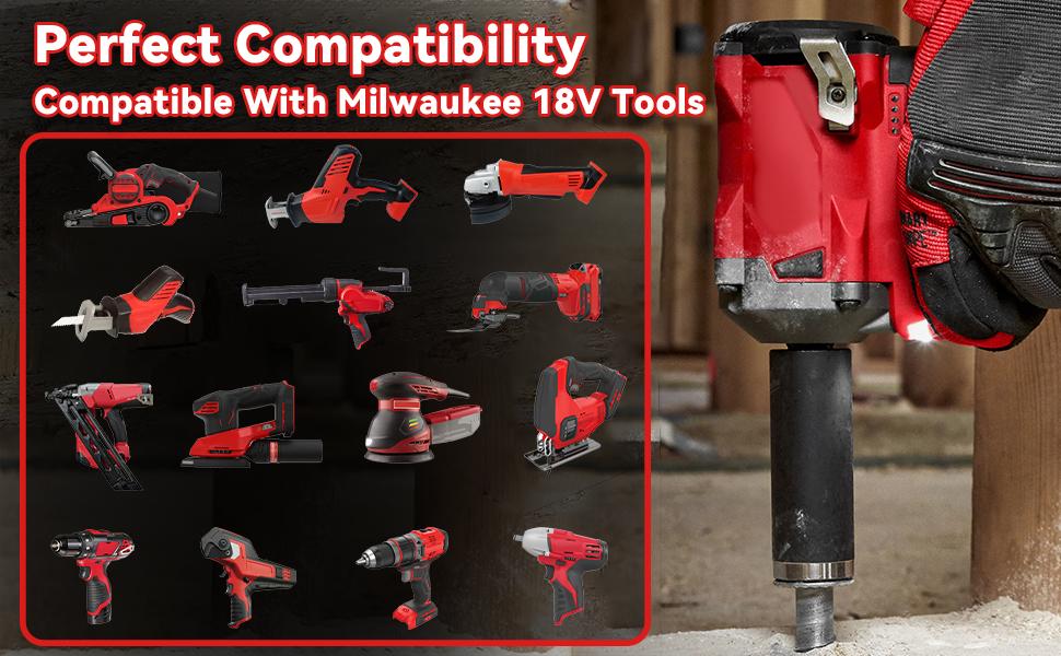 2/4-Pack 18V 8.0Ah M18 Battery Replacement for Milwaukee - High-Capacity Lithium-Ion with USB Charging, Compatible with 48-11-1850/1840/1852/1815 & More Cordless Power Tools Outdoorfun 2/4-Pack 18V 8.0Ah M18 Battery Replacement for Milwaukee - High-Capacity Lithium-Ion with USB Charging, Compatible with 48-11-1850/1840/1852/1815 & More Cordless Power Tools Outdoorfun