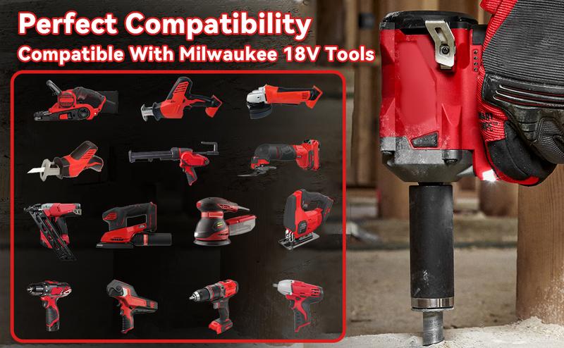 2/4-Pack 18V 8.0Ah M18 Battery Replacement for Milwaukee - High-Capacity Lithium-Ion with USB Charging, Compatible with 48-11-1850/1840/1852/1815 & More Cordless Power Tools Outdoorfun