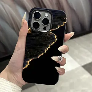 Premium “Golden Coastline” 2‑in‑1 film phone case for iPhone 17 Pro Max — new model, drop‑resistant, unisex/couples design, trending