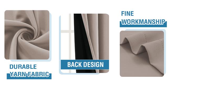 H.VERSAILTEX 100% Blackout Curtains for Bedroom Thermal Insulated Curtains & Drapes Blackout Curtains Rod Pocket Curtains for Living Room with Black Liner 2 Panels Set