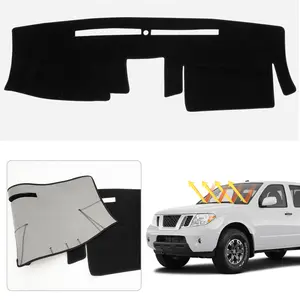 Custom Fit Dash Mat for 2005-2021 Nissan Frontier/2005-2015 Xterra/2005-2012 Pathfinder & 2009-2012 Suzuki Equator Polyester Non-Slip Dashboard Cover UV Protection Anti-Glare Sunshade Black