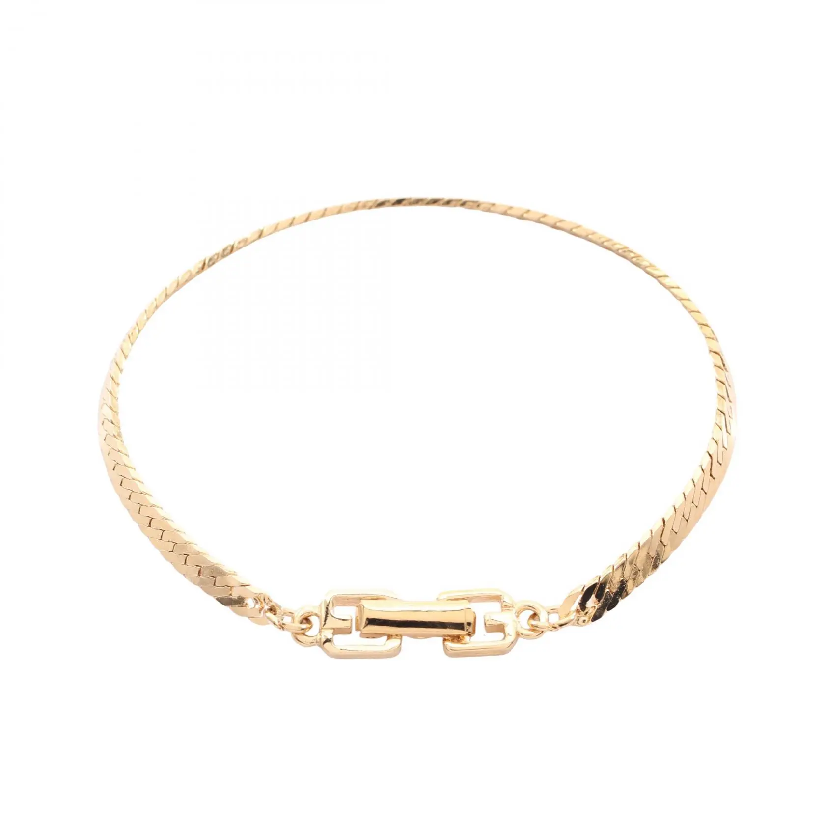 Pre-owned GIVENCHY Gold-plated Small Leather Goods G Logo Bracelet 2007262106800633641
