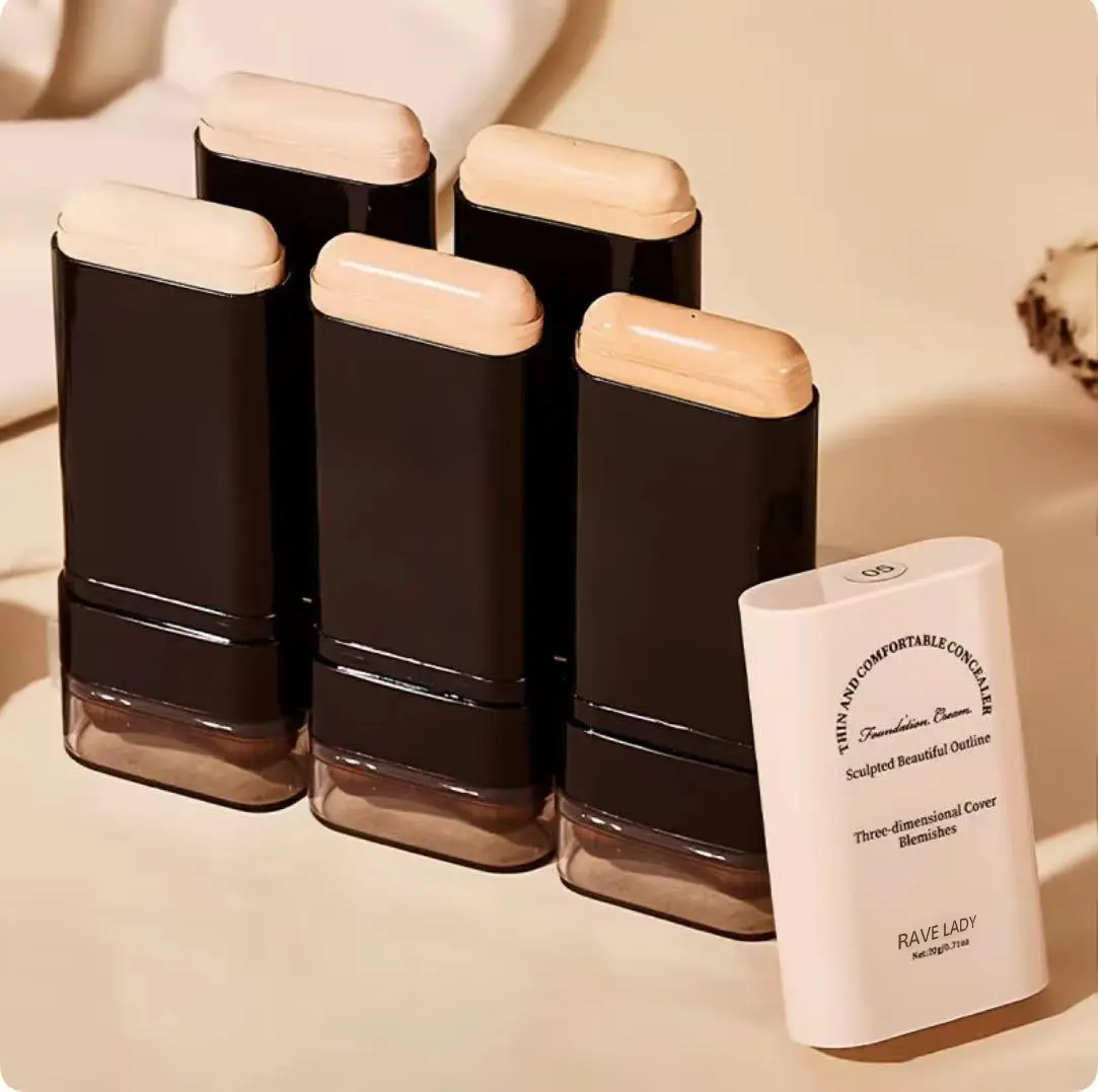 Compact 2-In-1 Concealer-Foundation Stick, Waterproof, Sweatproof, Long-Lasting Coverage, Dark Circle Corrector, Flawless Daily Makeup Hybrid