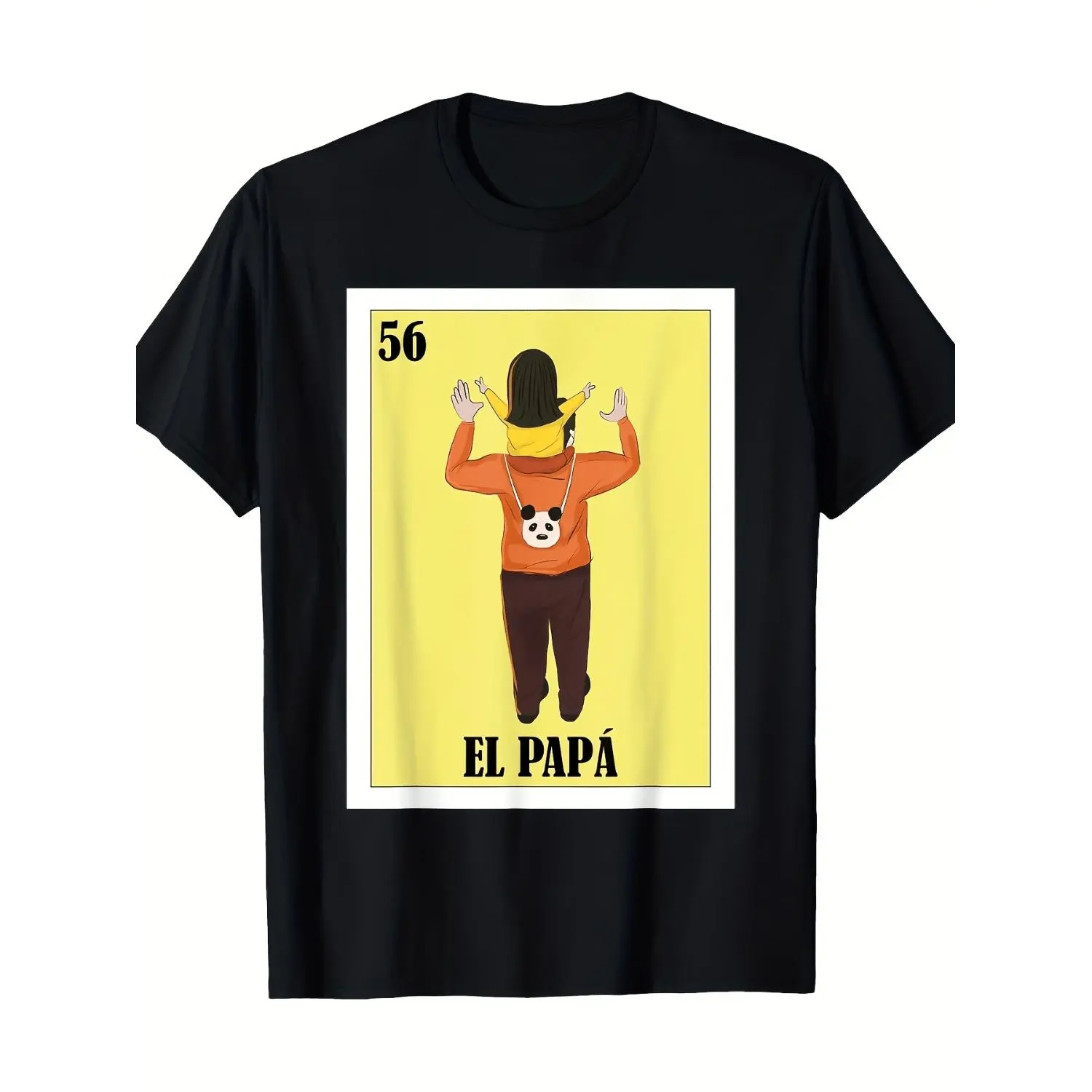 Humorous Mexican El Papa T Shirt with Spanish Llama and Number 56 Design on 100 Percent Cotton Heavyweight Loose Fit Tee Great Gift for Dad Husband or Fathers Day