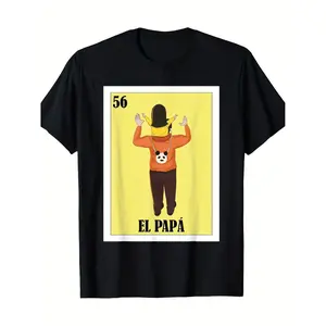 Humorous Mexican El Papa T Shirt with Spanish Llama and Number 56 Design on 100 Percent Cotton Heavyweight Loose Fit Tee Great Gift for Dad Husband or Fathers Day