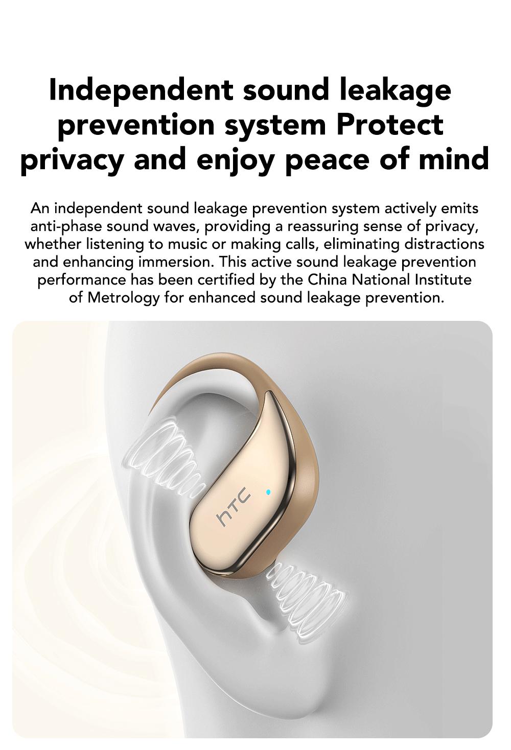 HTC NE39 OWS -Translator Headset Bluetooth Headset(6.0)|PX5 Waterproof Built-in Microphone Comfortable towear, great sound quality, and backed by a three-monthwarranty! Perfect for work, sports, study, and voice calls.