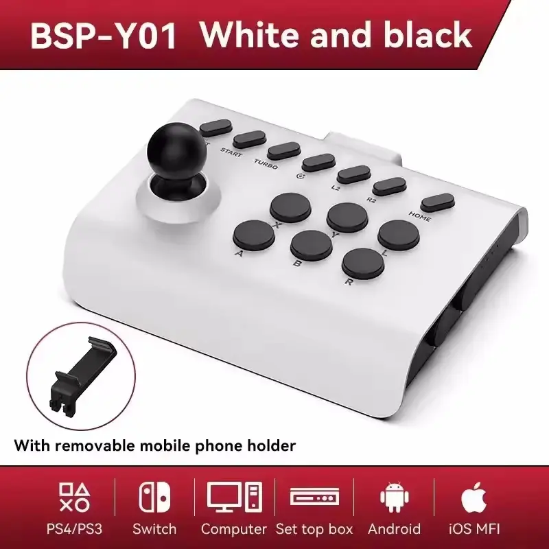 Arcade Gamepad Bluetooth Controller Multiplatform Compatibility Connectivity For Nintendo Switch PS4 PS3 Mobile Android IOS iPhone PC Computer Smart TV Joystick Wireless Wired USB Gaming Control Game Pad 2.4G MFI Phone Gaming Accessory