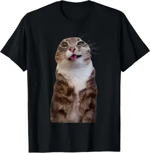 Cotton Graphic Tees Streetwear Gifts Rigby Cat Funny Rigby Cat Meme Rigby Cat Silly Cat Trendy T-Shirt Casual Soft Breathable