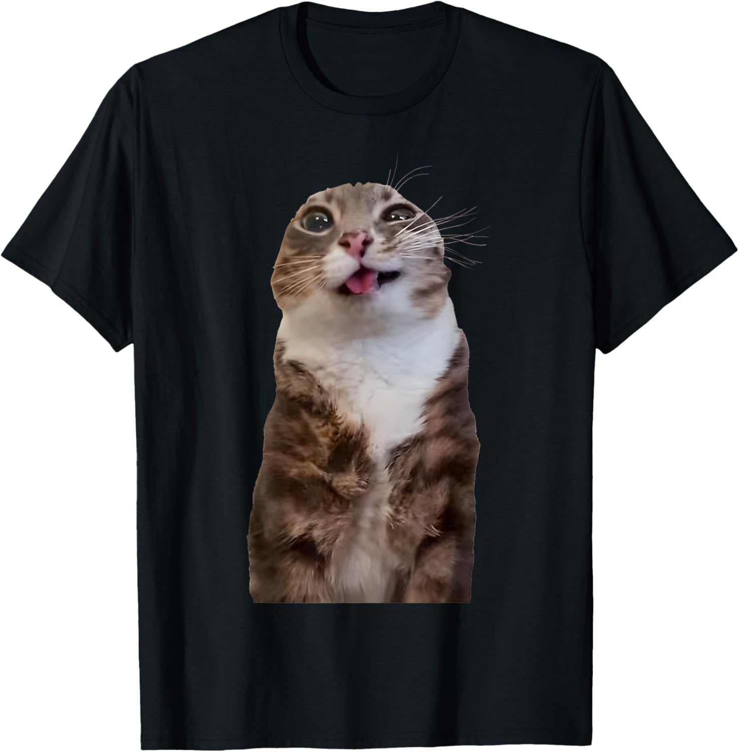 Cotton Graphic Tees Streetwear Gifts Rigby Cat Funny Rigby Cat Meme Rigby Cat Silly Cat Trendy T-Shirt Casual Soft Breathable