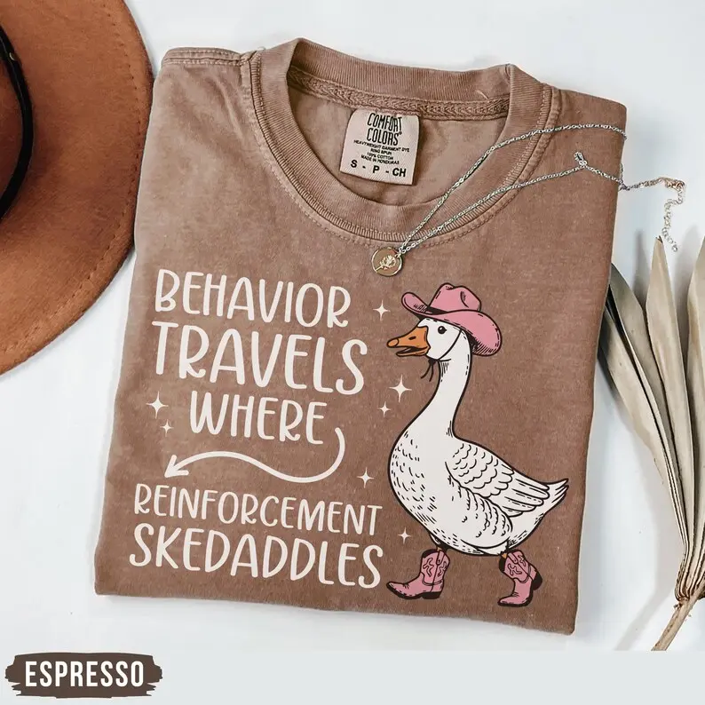 Comfort Colors Silly Goose Behavior Shirt, Playful BCBA T Shirt, Aesthetic RBT Tshirt, Trendy Behavior Analyst Shirt, Premium Garment Dyed Funny ABA Therapy Shirt, Boutique Reinforcement Flows Tee