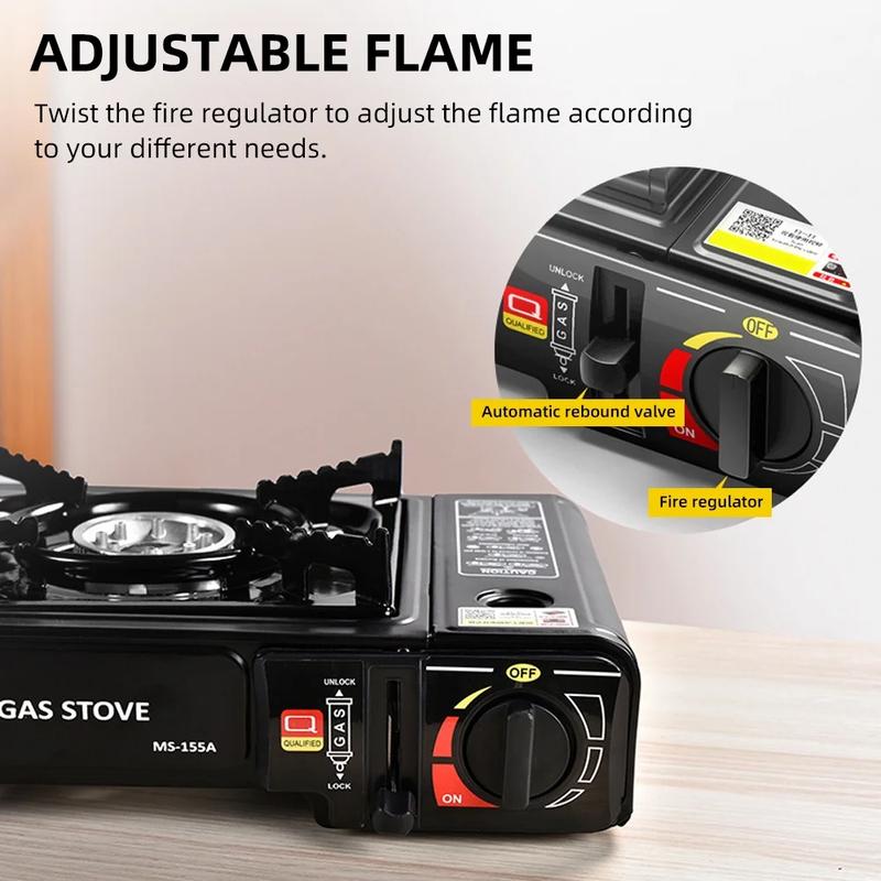 Outdoor Portable Furnace Adjustable Fire 2900W Furnace Lightweight Cooker Unit Kitchen Equipment for Camping Barbecue Hot Pot Cooking w/Storage Box