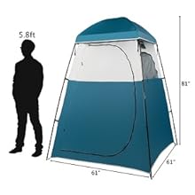 VINGLI 6.7FT Shower Tent, Changing Room Tent for Portable Toilet, with Mesh Floor and Carrying Bag, Lightweight & Sturdy, Perfecr for Camping, Boat, Dressing Outdoor or Indoor