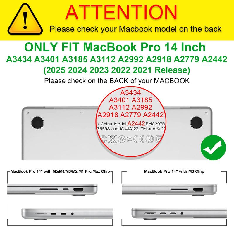 Fintie Heavy-Duty Case for MacBook Pro 14 (M5/M4/M3/M2/M1 Chip, Model A3434/A3401/A3185/A3112), Durable Laptop Cover with TPU Bumper & Vented Bottom