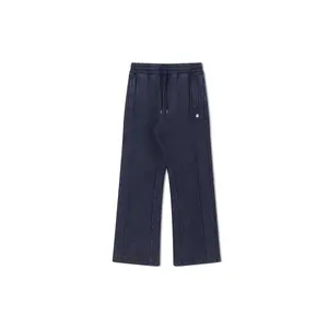 AlphaStyle Vintage Wash Relaxed Fit Sweatpants | Premium 100% Cotton French Terry Straight Leg Joggers with Metal Logo Pin