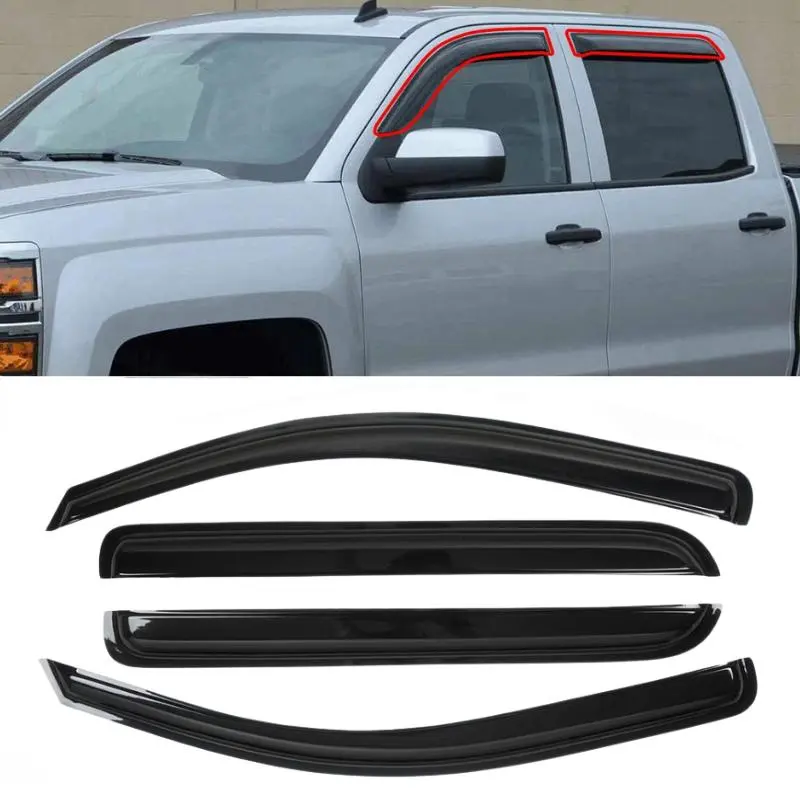 Window Visor Rain Guards for 2014-2018 Chevy Silverado -Durable All-Weather Car Exterior Accessories