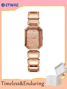 ETWRE Gold Watches for Women - Vintage Classic Quartz Watch, All Stainless Steel Adjustable Bracelet Fit Small Wrists, 3ATM/30M Waterproof, Dainty Elegant Jewelry Style, Luxury Fashion Female Wristwatch, Perfect Valentine's Day/Birthday Gift for Her