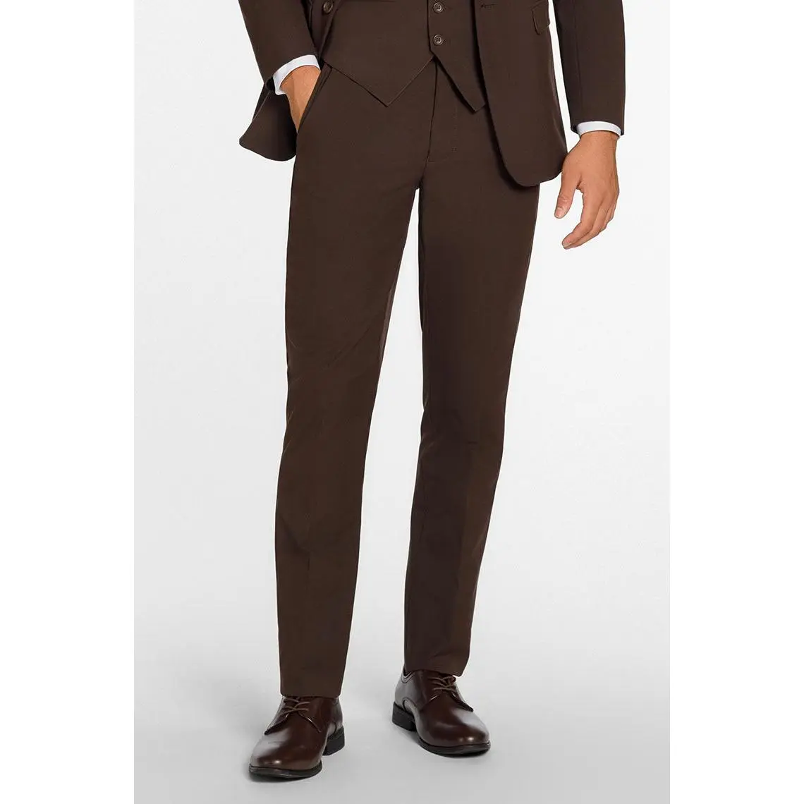 "Metro" Chocolate Luxury Blend Suit Pants