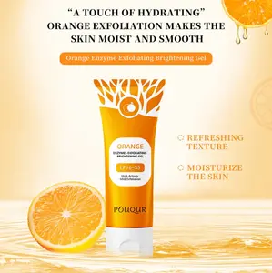 Orange Exfoliating Gel, Natural Vitamin C, Gentle Exfoliation, Suitable For Sensitive Skin, Natural Orange Peel Scrub For Facial Exfoliation.