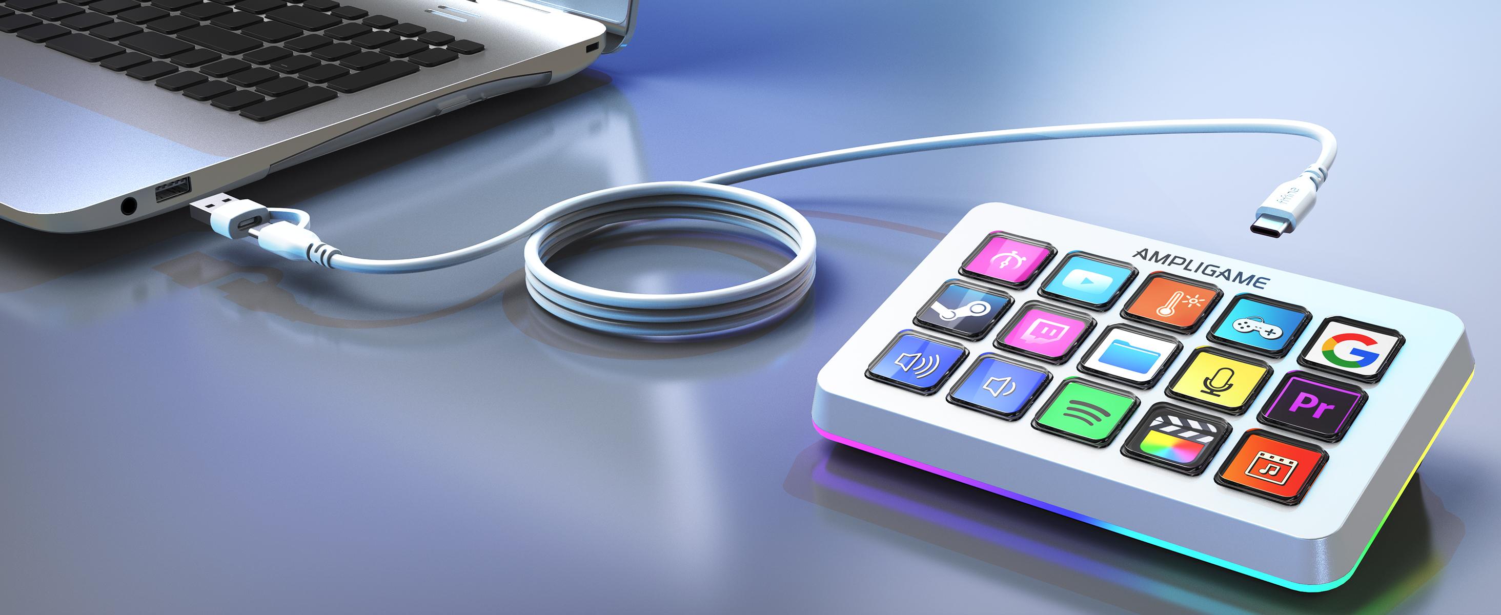 FIFINE AmpliGame LCD Keyboard with 15 Shortcuts for OBS Streaming Studio with Macro Keys, Trigger Actions, PC Media RGB Gaming Controller Deck for Content Creation/Office Work-D6