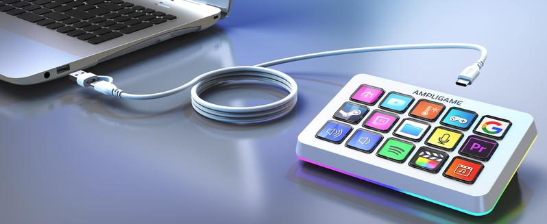 FIFINE AmpliGame LCD Keyboard with 15 Shortcuts for OBS Streaming Studio with Macro Keys, Trigger Actions, PC Media RGB Gaming Controller Deck for Content Creation/Office Work-D6