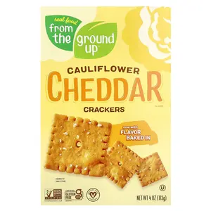 From The Ground Up Cauliflower Crackers, Cheddar, 4 oz (113 g)