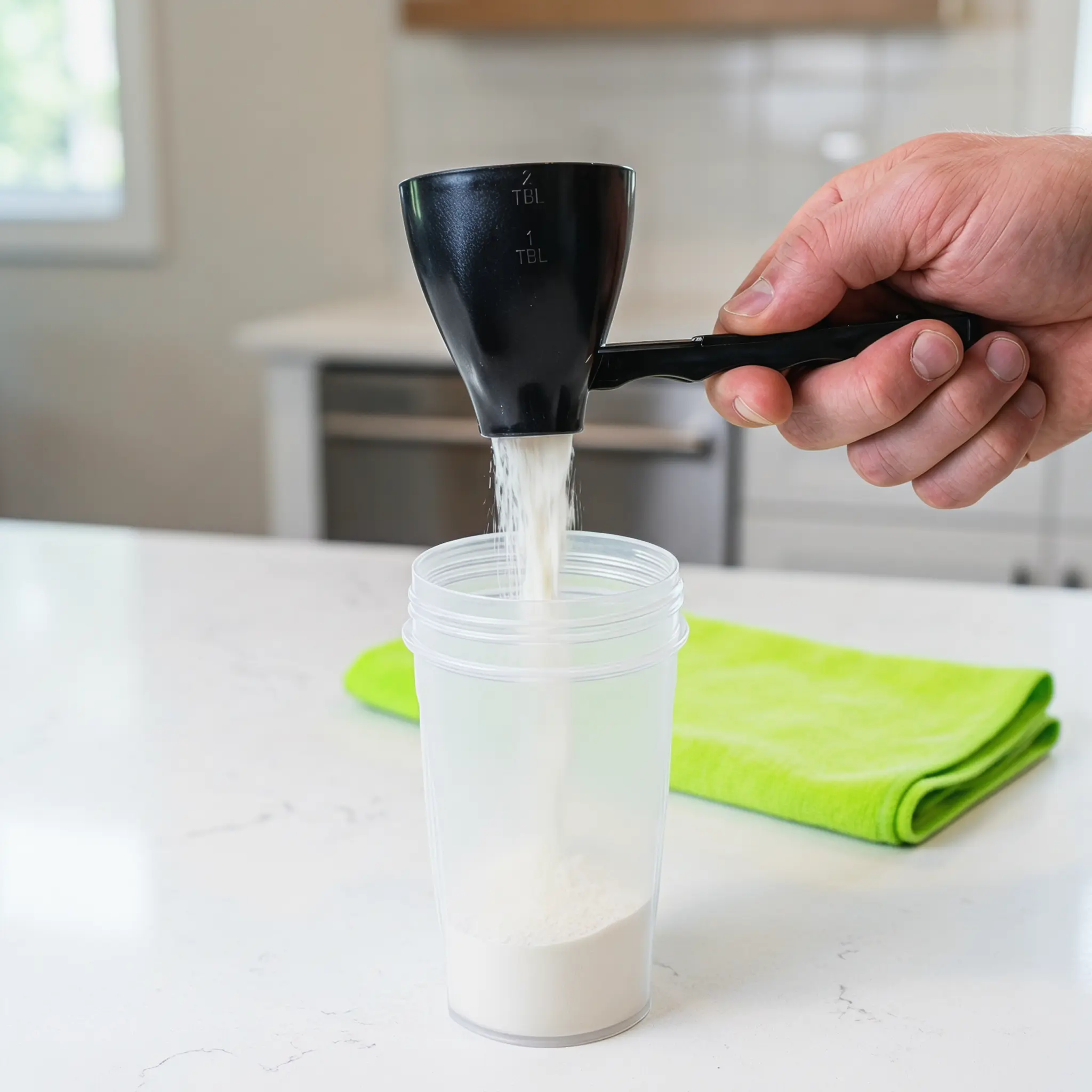 [Buy 1 Get 1 Free] Protein Powder Funnel Scoop - Leak-Proof Coffee/Smoothie Spoon, BPA-Free Plastic Utensil for Pre Workout & Creatine Powder, High-Quality Kitchen Tool,newborn essentials-YY