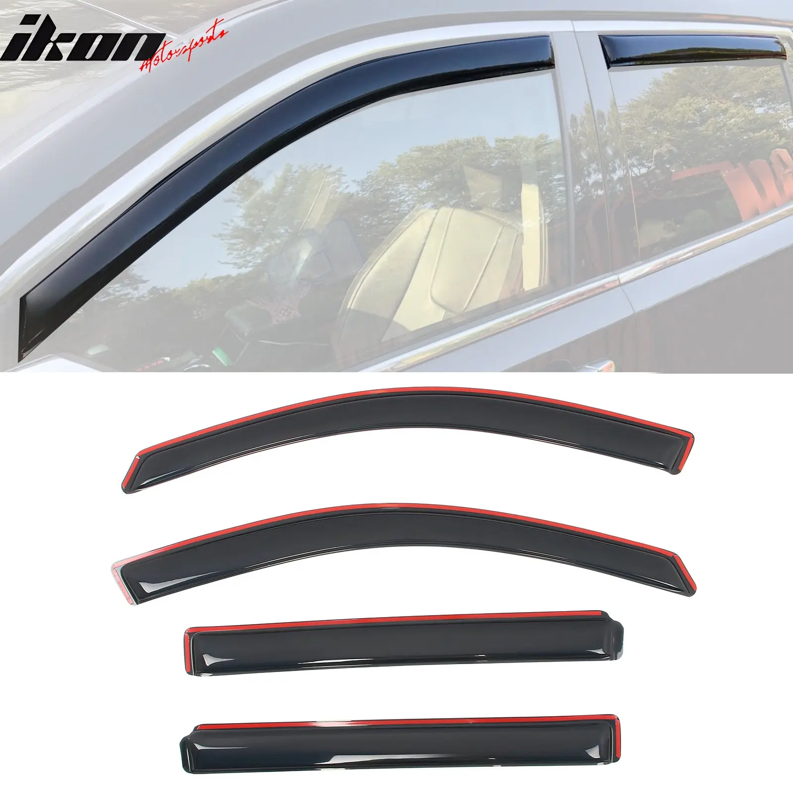 Window Visors for GMC Terrain 2010-2017 Acrylic In-Channel Rain Shade 4PCS
