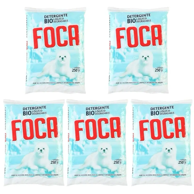 FOCA Bio Logico Detergent Powder 250g 5 Pack Eco-Friendly Laundry Care