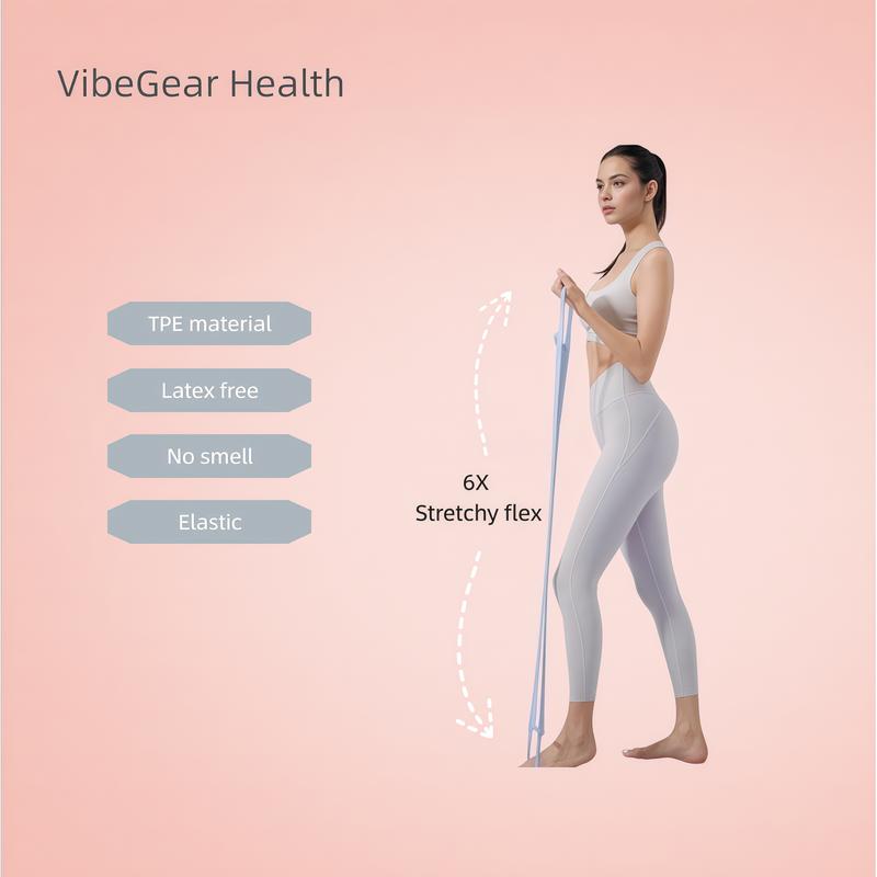 VibeGear Health Resistance Bands Figure 8 Exercise Bands for Women 8 Shaped TPE Material for Arms Chest Expander Yoga Gym Fitness Muscle Training Equipment Stretching Gear 3-in-1 band