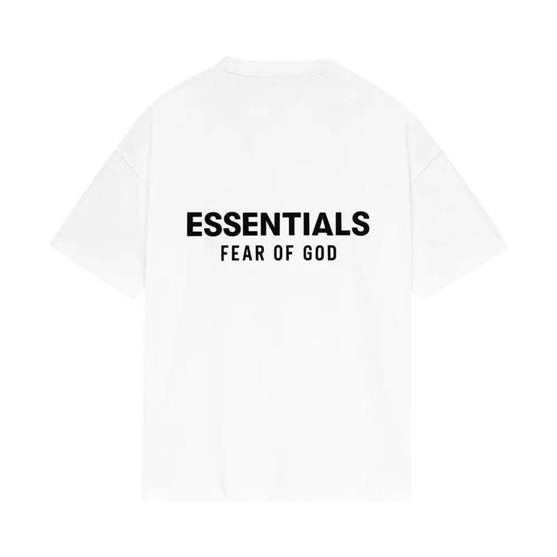 Fear of God Essentials Classic Fit T-Shirt 'Bright White' 125AS254192F K-1-15 - Oversized Short Sleeve Streetwear Tee for Men SS25