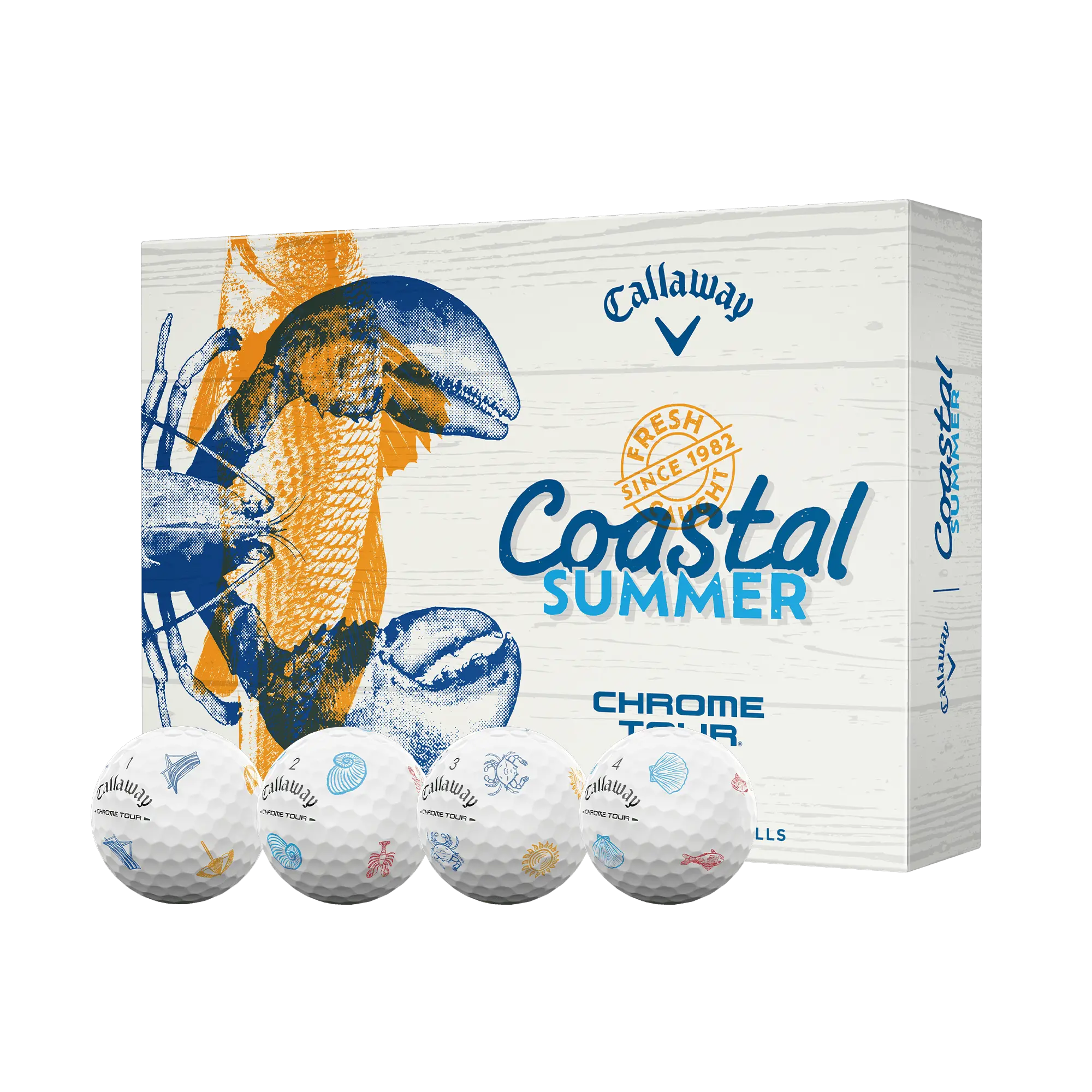 Callaway Golf Chrome Tour Coastal Summer Golf Balls in White