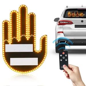 Rechargeable Car Gesture Lights with Remote - Ambient LED Sign for Road Rage, 4 Lighting Modes | Fun Decorative Finger Lights for Automotive, Truck