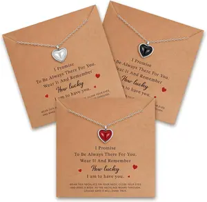 3 Set Valentine's Day Best Friends Gifts Galentines Friendship Necklace Matching BFF Necklace Set 2 3 Heart Friendship Gifts for Women Sister Teens BFF