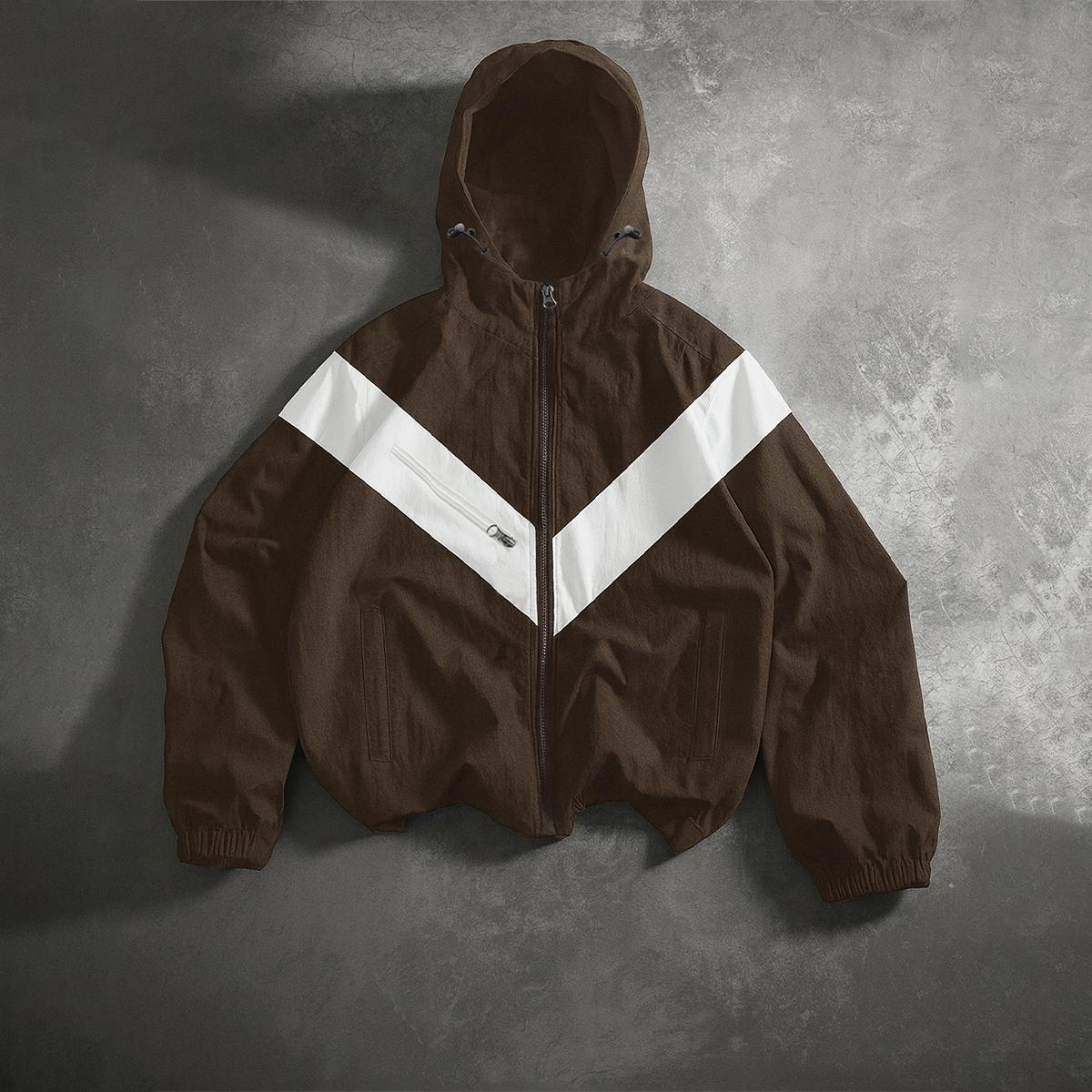Men’s color-block lightweight hooded jacket made from windproof, abrasion-resistant fabric featuring slanted zip pockets—ideal for streetwear, trendy gatherings, everyday casual wear, and commuting; a versatile, lightweight jacket suitable for spring and