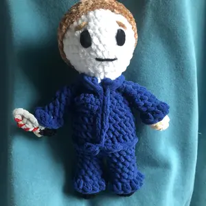 Michael Myer crochet medium horror plush, handmade.